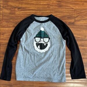 Gray and Black Kids Graphic Raglan Shirt